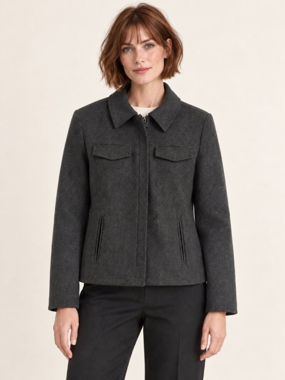 J.Crew Charcoal Wool Blend Utility Field Jacket